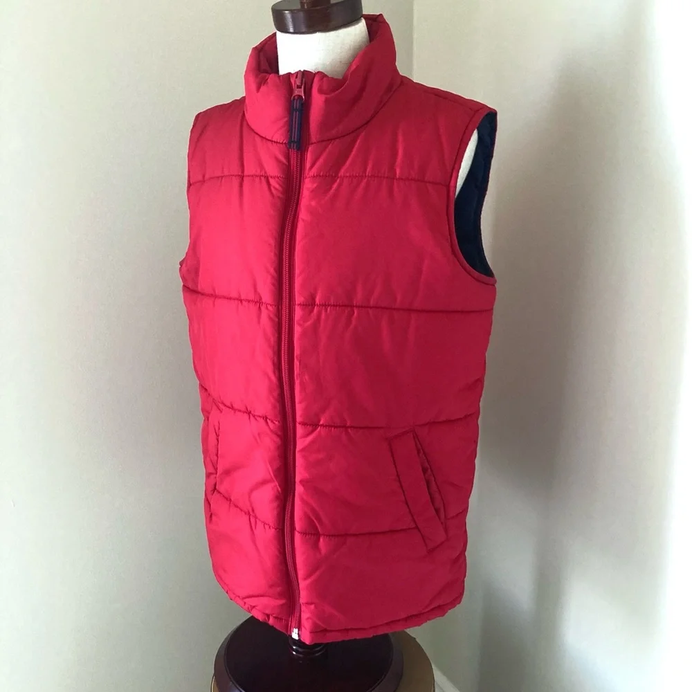 Lands End Red Puffer Vest Size S 8
